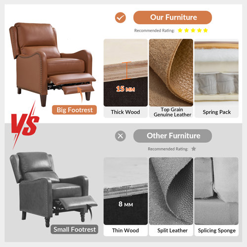 Red Barrel Studio® Bipasha Leather Recliner & Reviews Wayfair